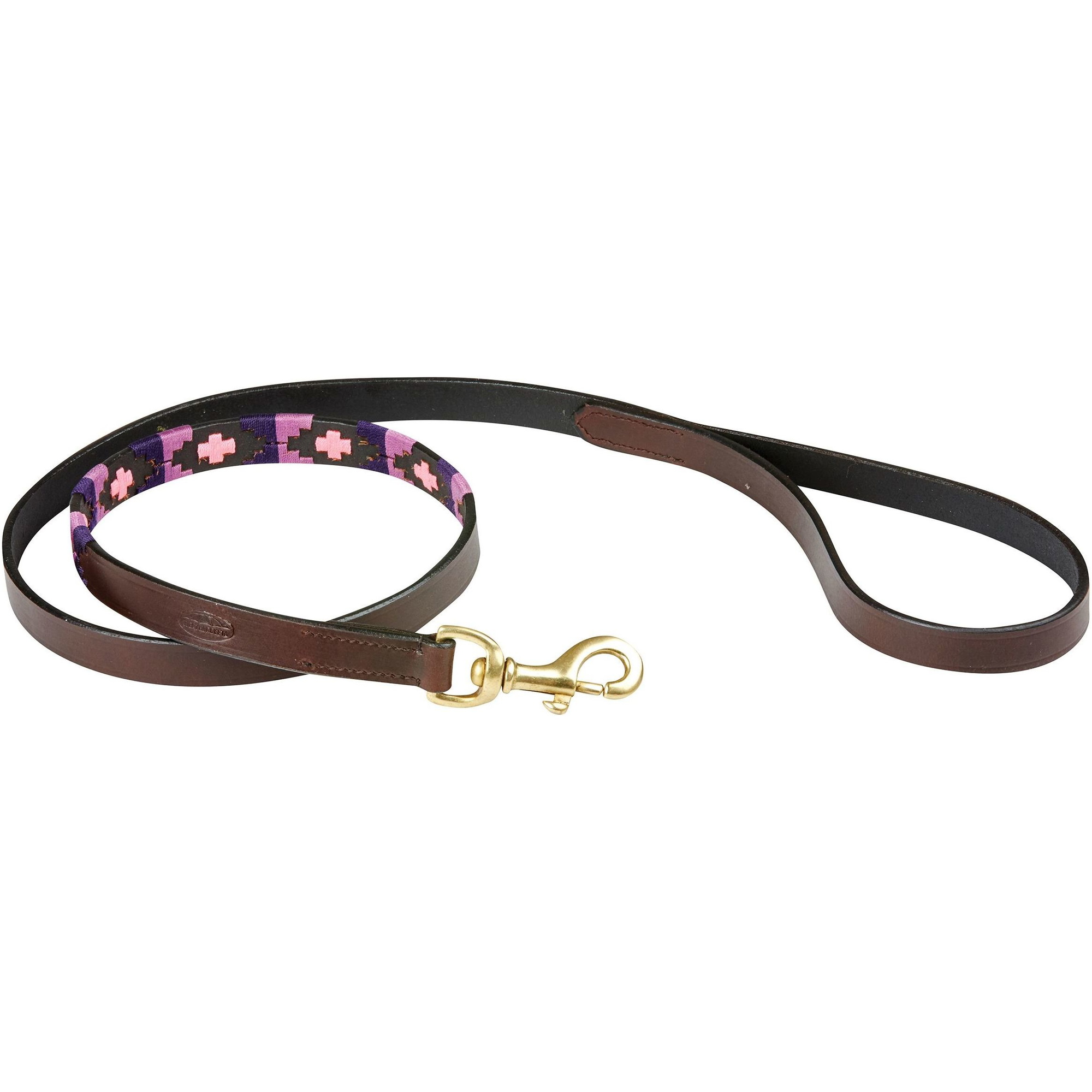 Weatherbeeta Polo Leather Dog Lead 10016980 - Cowdray Brown / Purple